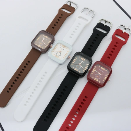 Foreign trade cross-border export square watch, digital, simple, casual and trendy quartz watch, women's silicone high appearance level wristwatch Foreign trade cross-border export square watch, digital, simple, casual and trendy quartz watch, women's silicone high appearance level wristwatch
